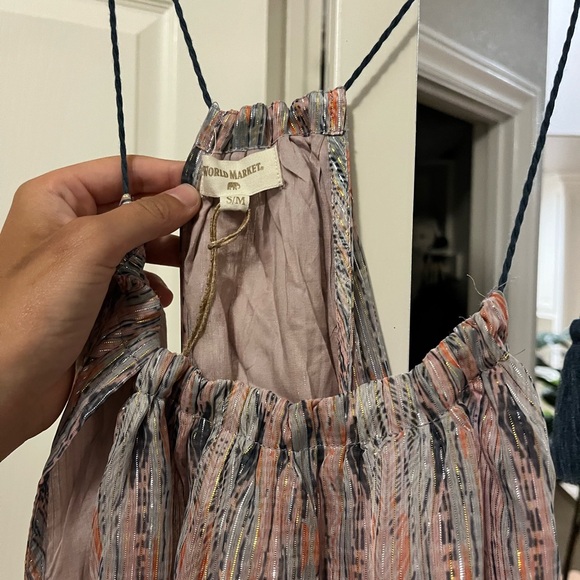 World Market- sheer sparkle pink dress - Picture 3 of 3